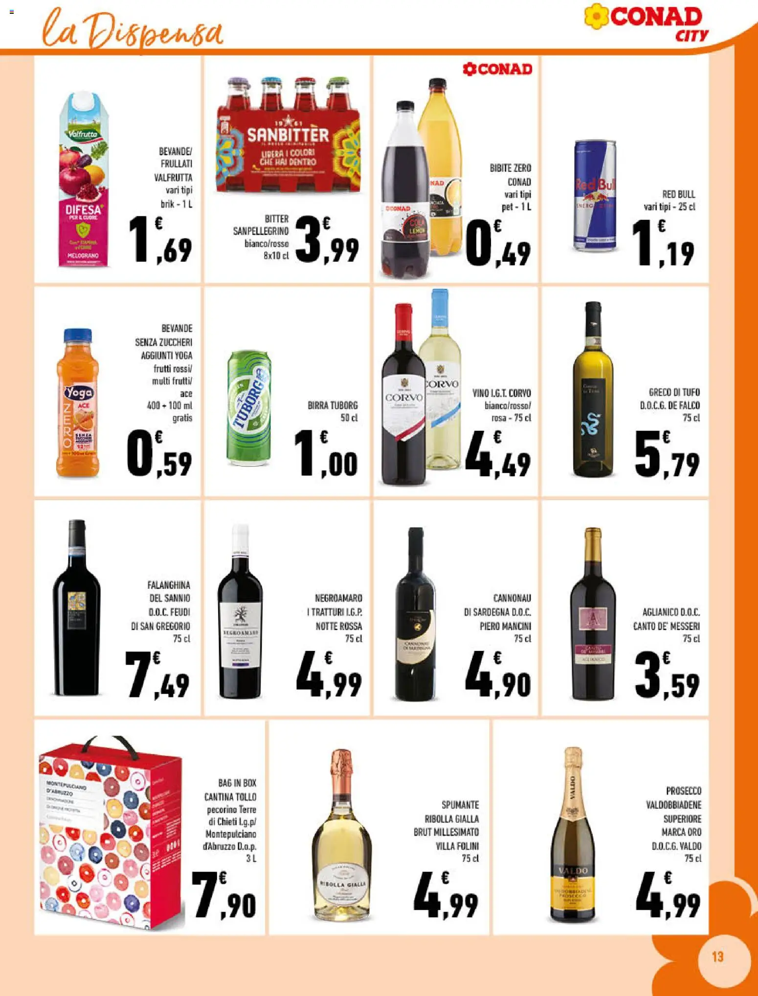 Volantino Conad del 11.03.2026 | Pagina: 13 | Prodotti: Vino, Spumante, Bibite, Pecorino