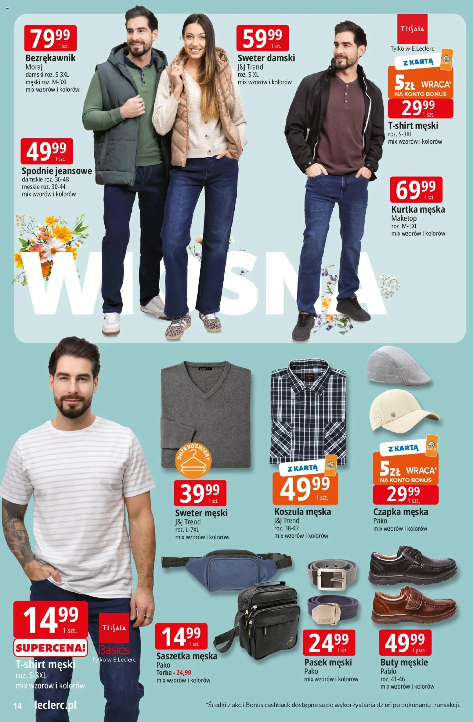 E.Leclerc gazetka - Zielona Góra od 10.03.2026 | Strona: 14 | Produkty: Koszula, Karta, Sweter, Spodnie