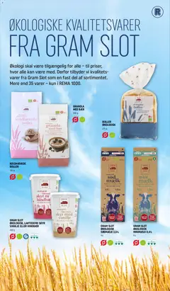 GRAM SLOT ØKOLOGISK, LAKTOSEFRI SKYR VANILJE ELLER HINDBÆR, økologisk, laktosefri skyr med vanilje eller hindbær af mælk fra Gram Slot, 450 g gyldig fra 18.04.2026 | Side: 3 | Produkter: Mælk, Korn, Vanilje, Søm