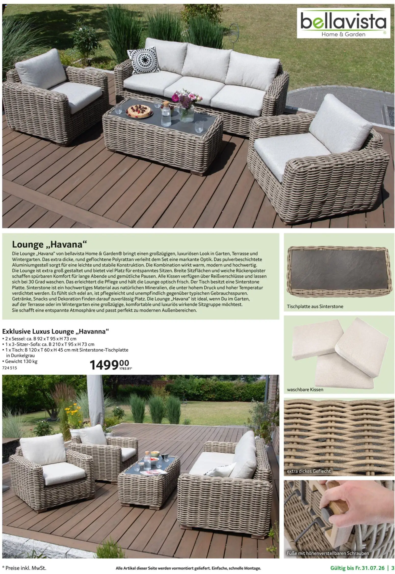 Selgros Garten Exklusiv – gültig ab 19.03.2026 | Seite: 3 | Produkte: Gewicht, Kissen, Sessel, Tisch