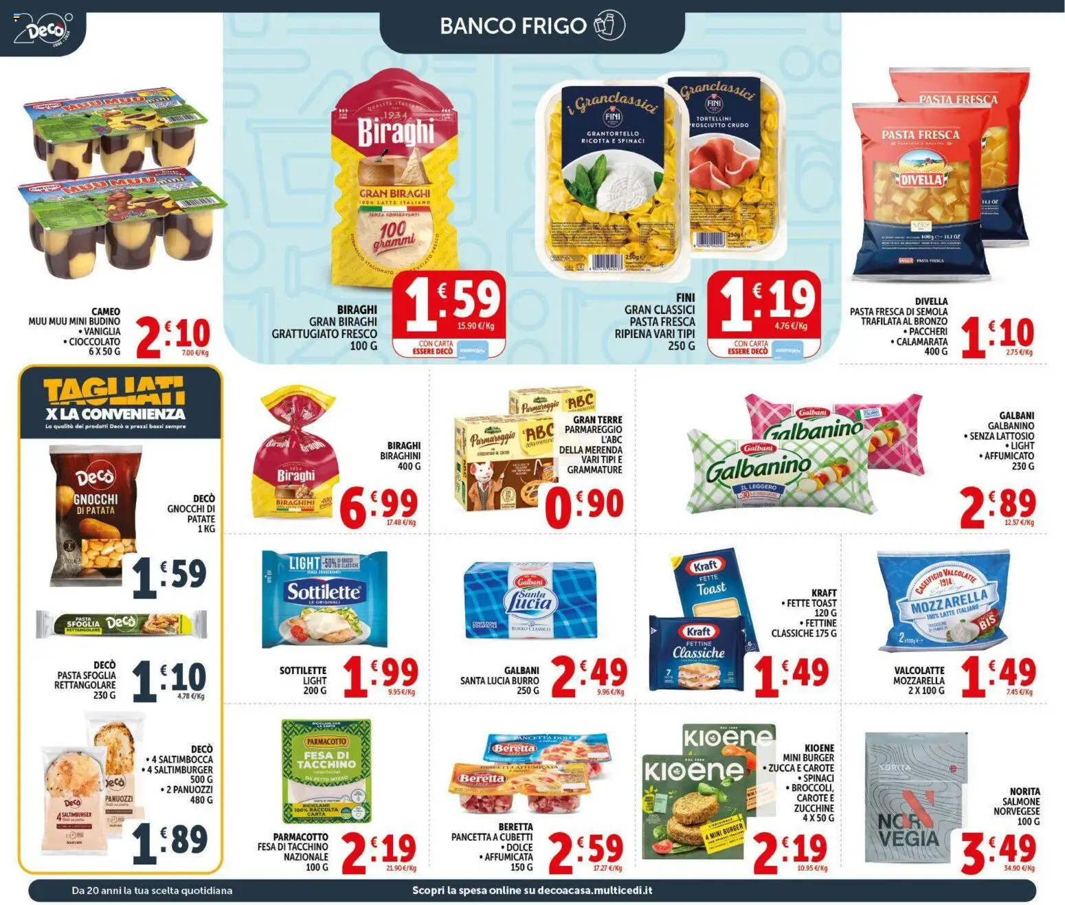 Volantino Decò del 09.04.2026 | Pagina: 10 | Prodotti: Patate, Mozzarella, Spinaci, Budino