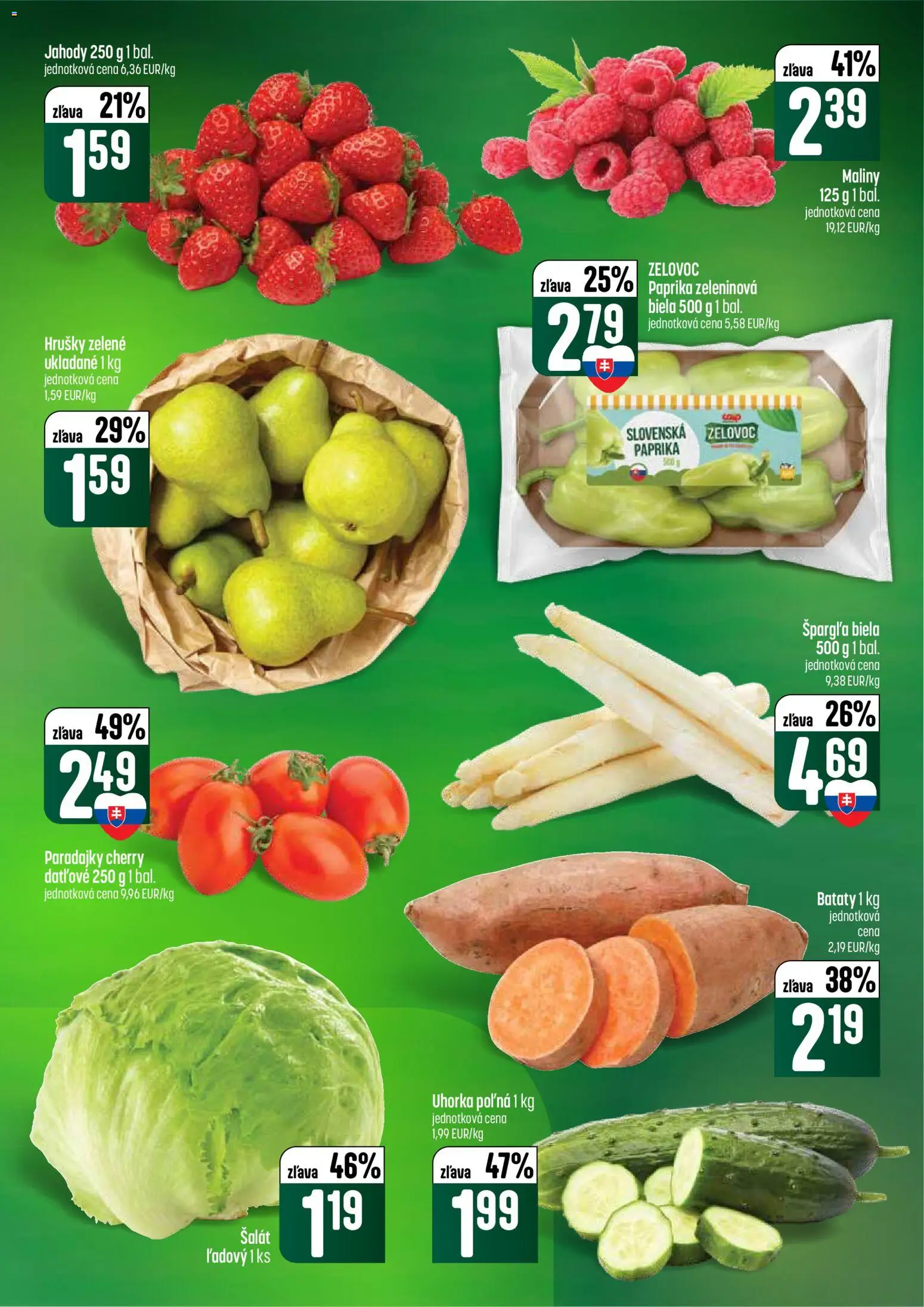 Nové COOP Jednota akcie – leták je platný od 30.04.2026 | Strana: 9 | Produkty: Paprika, Paradajky, Šalát, Hrušky