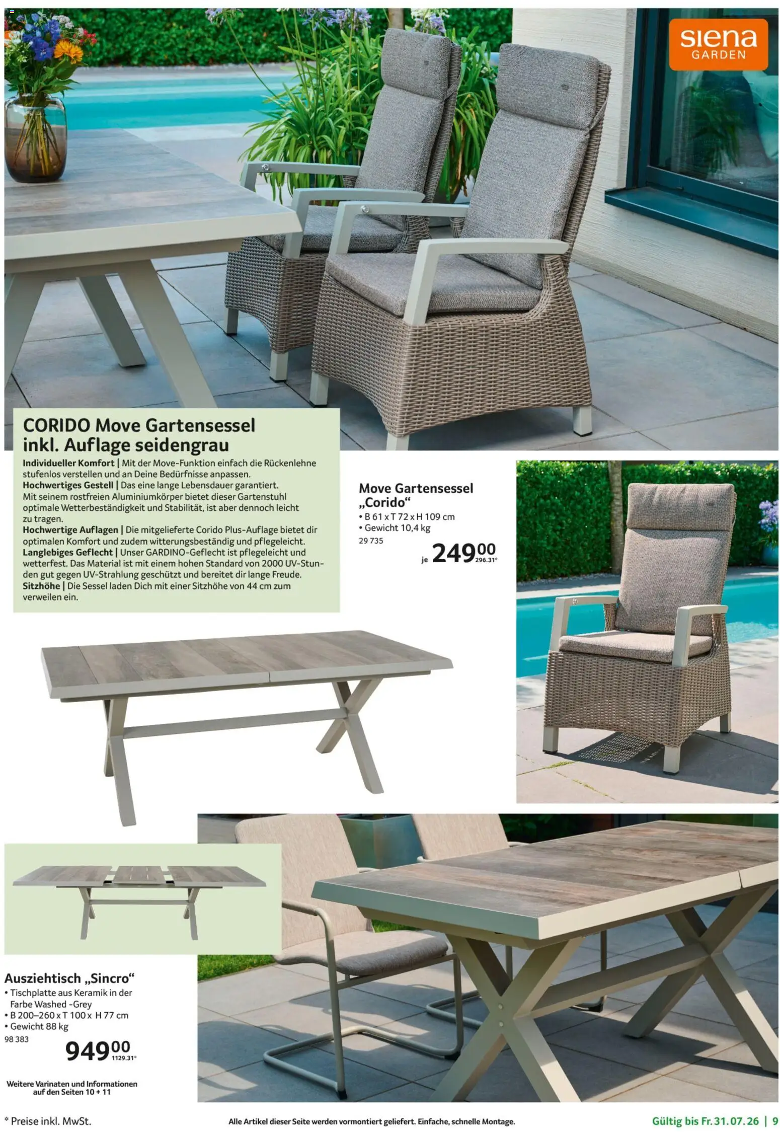 Selgros Garten Exklusiv – gültig ab 19.03.2026 | Seite: 9 | Produkte: Gewicht, Sessel