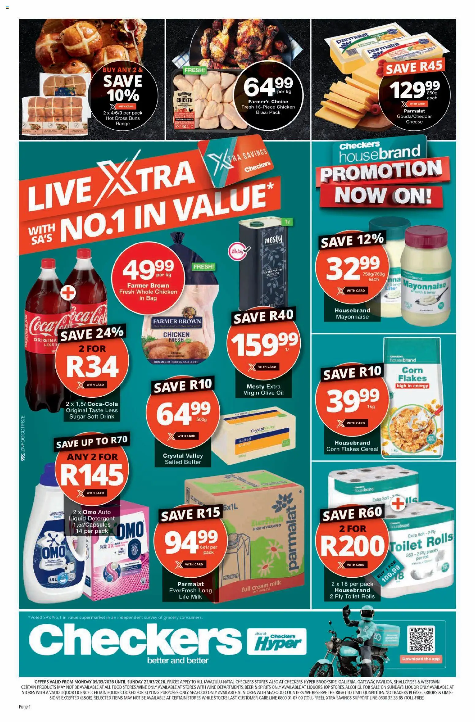 New Checkers catalogue – valid from 09.03.2026 | Page: 1 | Products: Bag, Wine, Cream, Sugar