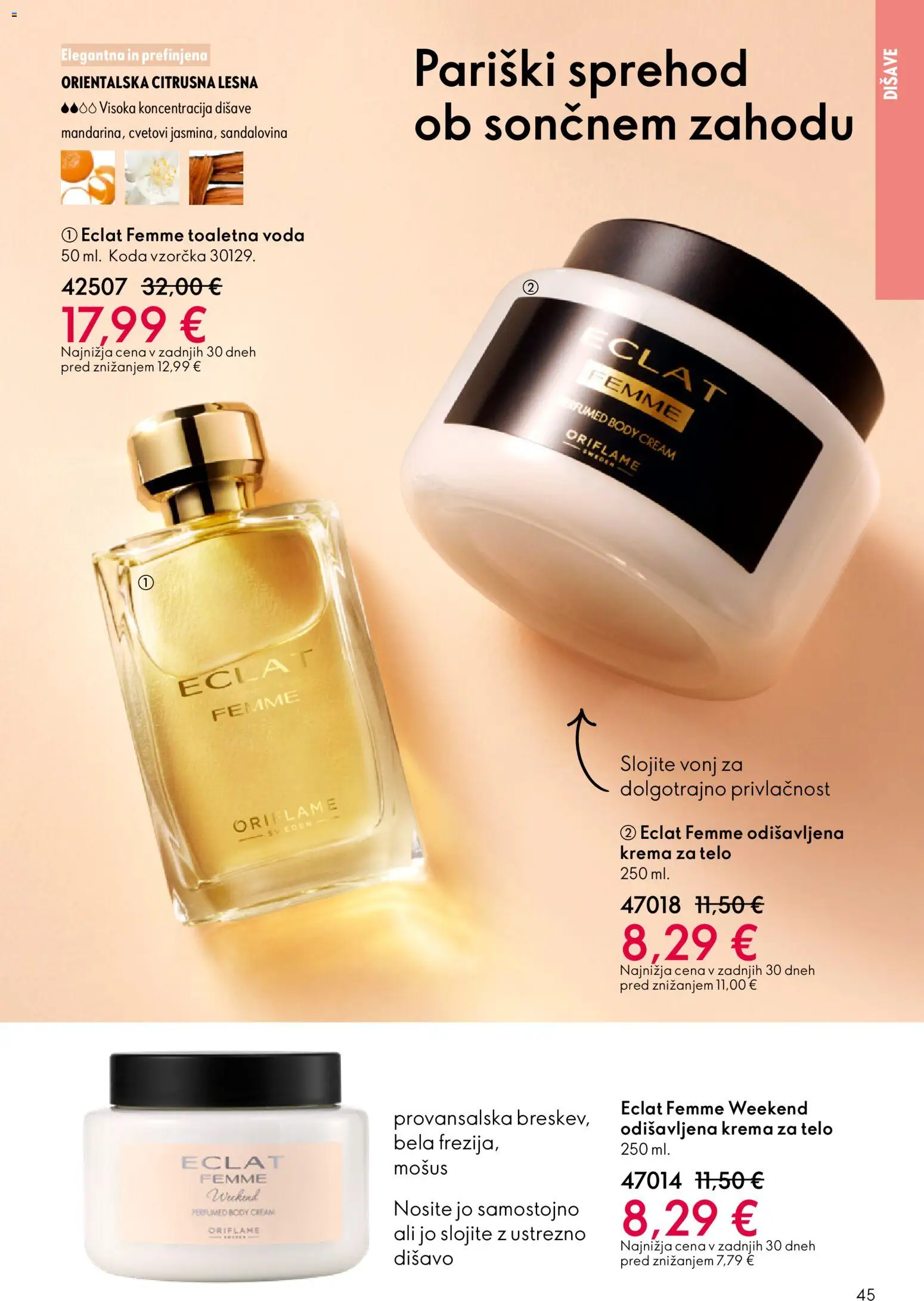 Novi Oriflame katalog ponudbe – veljaven od 11.03.2026 | Stran: 45 | Izdelki: Krema, Krema za telo, Voda, Toaletna voda