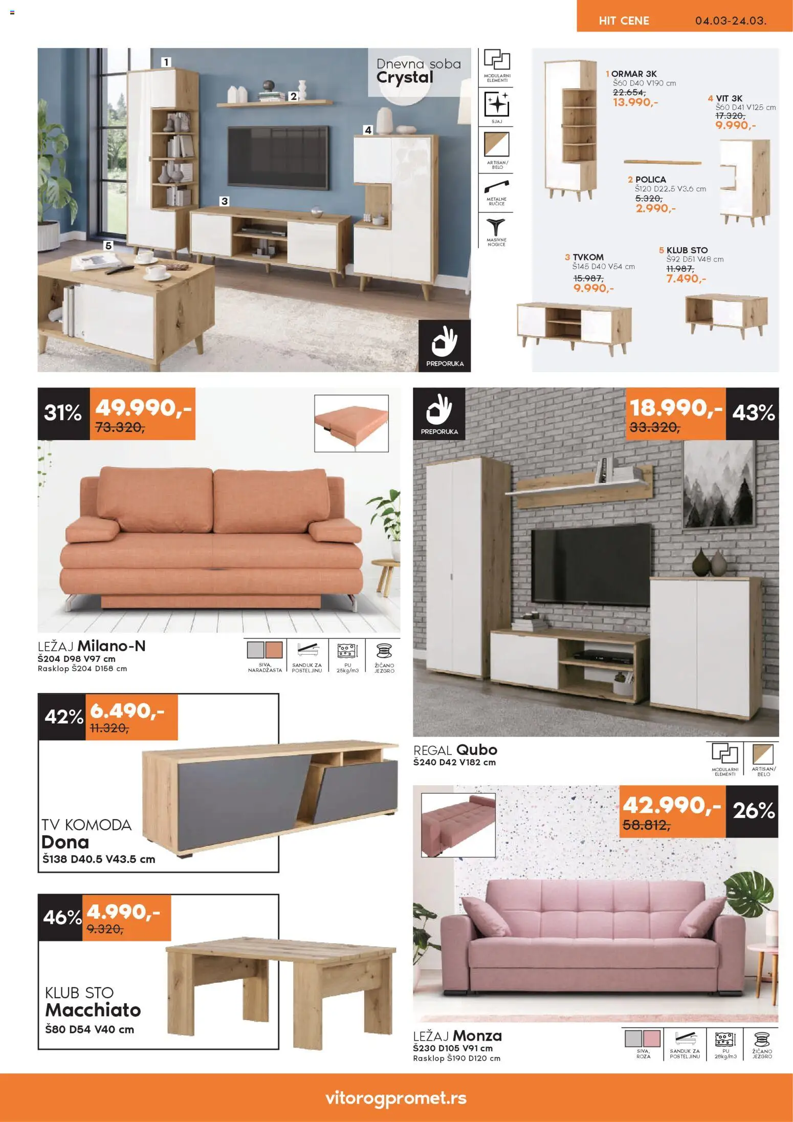 Vitorog katalog - važi od 04.03.2026 | Strana: 9 | Proizvode: Komoda, Polica, Sto, Ormar