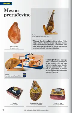 Metro katalog Horeca - pregled Metro kataloga - važi od 01.05.2026 | Strana: 10 | Proizvode: Pršut, Sto, Nož