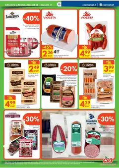 ČIA MARKET leidinys galioja nuo 28.04.2026 | Puslapis: 10 | Prekių: Vištienos, Dešrelės, Viščiukų, Dešra