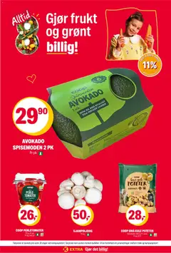 Forhåndsvisning av Coop Extra kundeavis gyldig fra 27.04.2026 | Side: 4 | Produkter: Tomater, Avokado, Poteter, Børnesenge