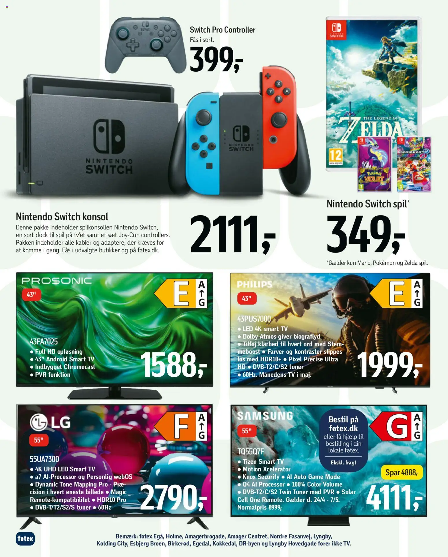 Føtex tilbudsavis – gyldig fra 01.05.2026 | Side: 58 | Produkter: Nintendo Switch, TV, Kabler, Spil