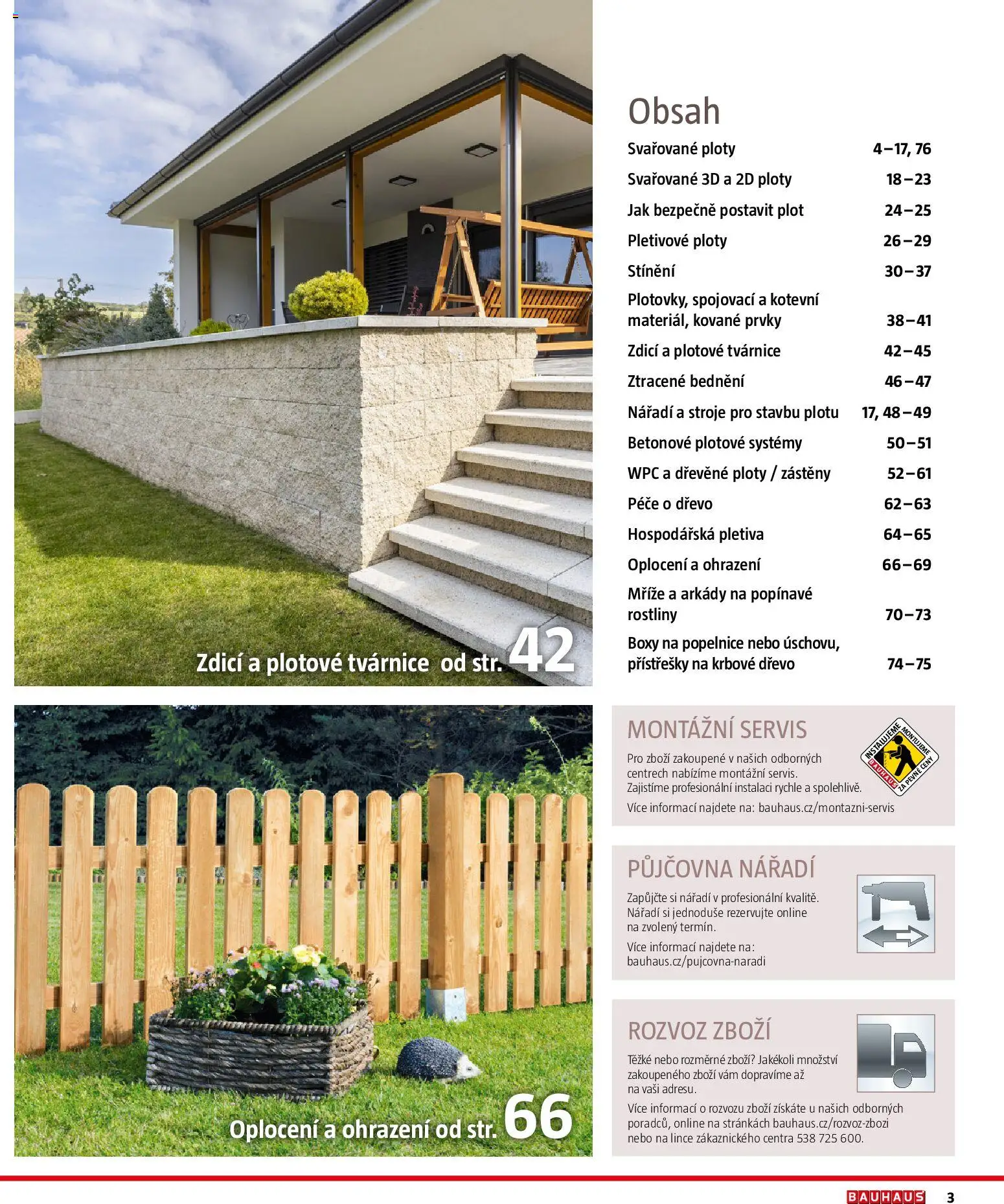Bauhaus katalog Ploty a zahradní domky od 11.03.2026 | Strana: 3 | Produkty: Nářadí, Rostliny