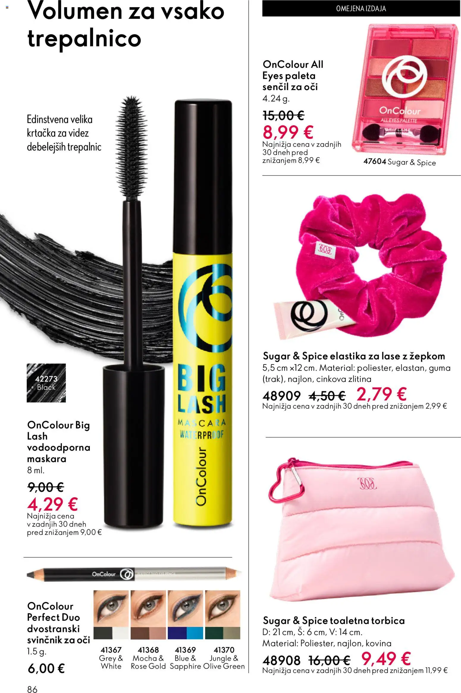 Novi Oriflame katalog ponudbe – veljaven od 11.03.2026 | Stran: 86 | Izdelki: Toaletna torbica, Svincnik za oci, Olive, Torbica