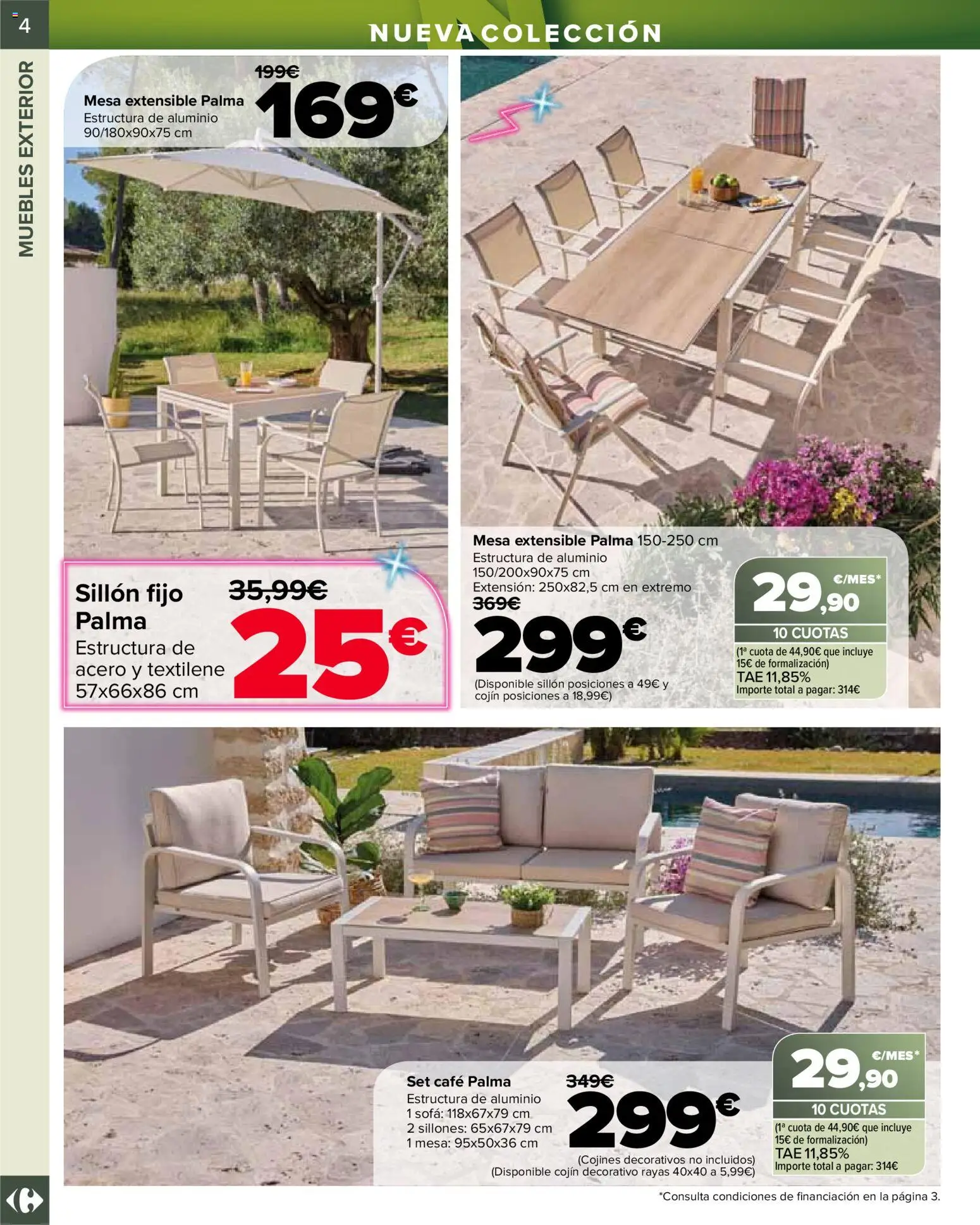 Carrefour Jardin │ válido desde el 13.03.2026 | Página: 4 | Productos: Mesa extensible, Café, Muebles, Mesa