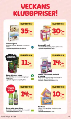 Citron juice, Lime Juice, 250ml, ekologisk, jfr-pris 56,00/1, Lägsta 30-dagarspris 20,77/st - Förhandsvisning av reklamblad från butik Hemköp aktuell från 27.04.2026 | Sida: 7