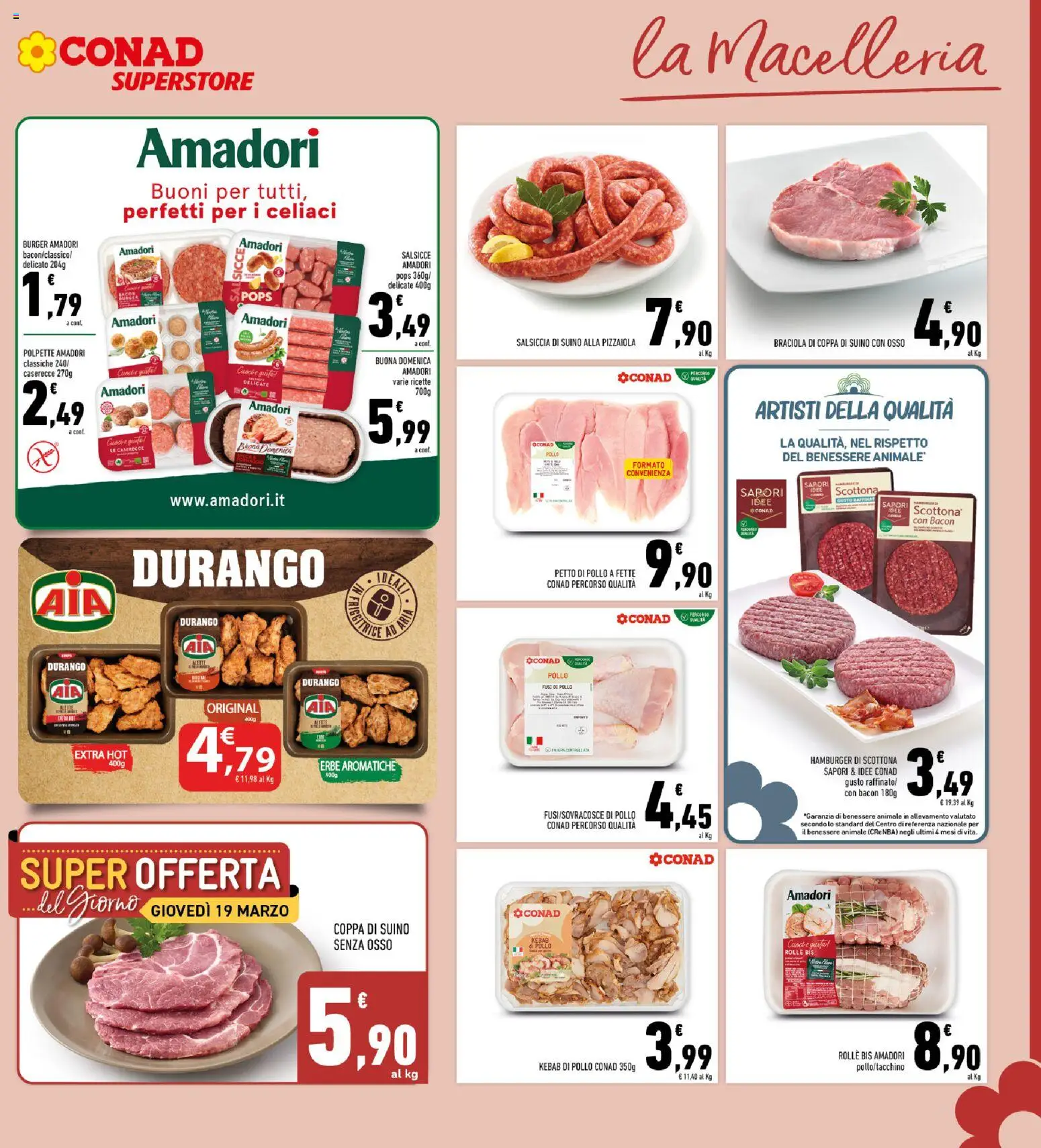 Volantino Conad del 11.03.2026 | Pagina: 7 | Prodotti: Pollo, Suino, Salsiccia, Polpette