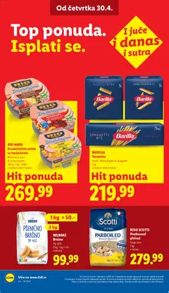 BARILLA Testenina, Fusilli, Penne Rigate ili Spaghetti 1 kg - pregled Lidl kataloga - važi od 30.04.2026 | Strana: 30