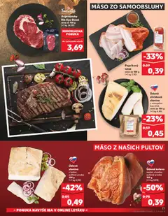 Kaufland leták platný od 30.04.2026 | Strana: 21 | Produkty: Slanina, Steak, Údené koleno