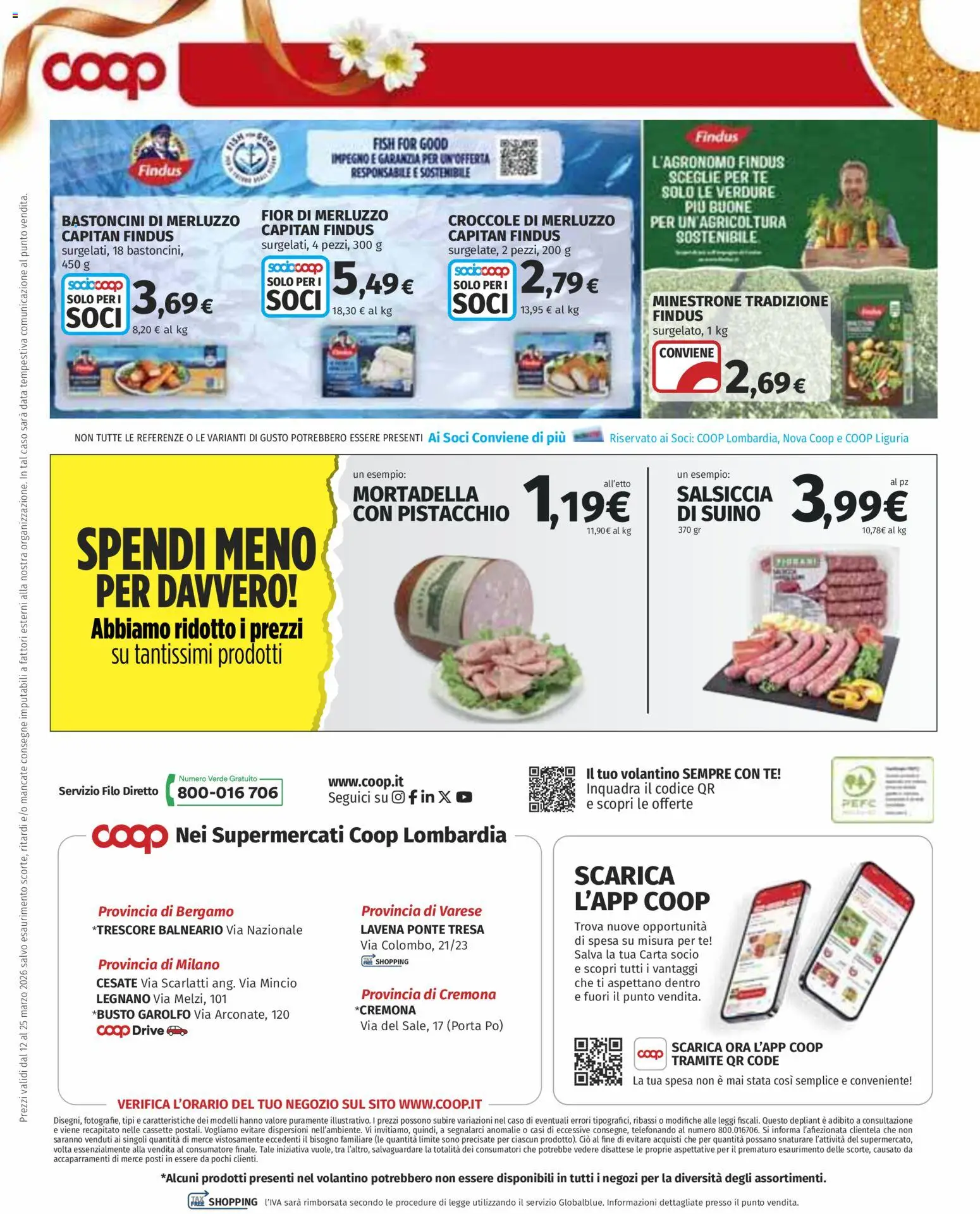 Volantino COOP del 12.03.2026 | Pagina: 20 | Prodotti: Tè, Merluzzo, Salsiccia, Mortadella