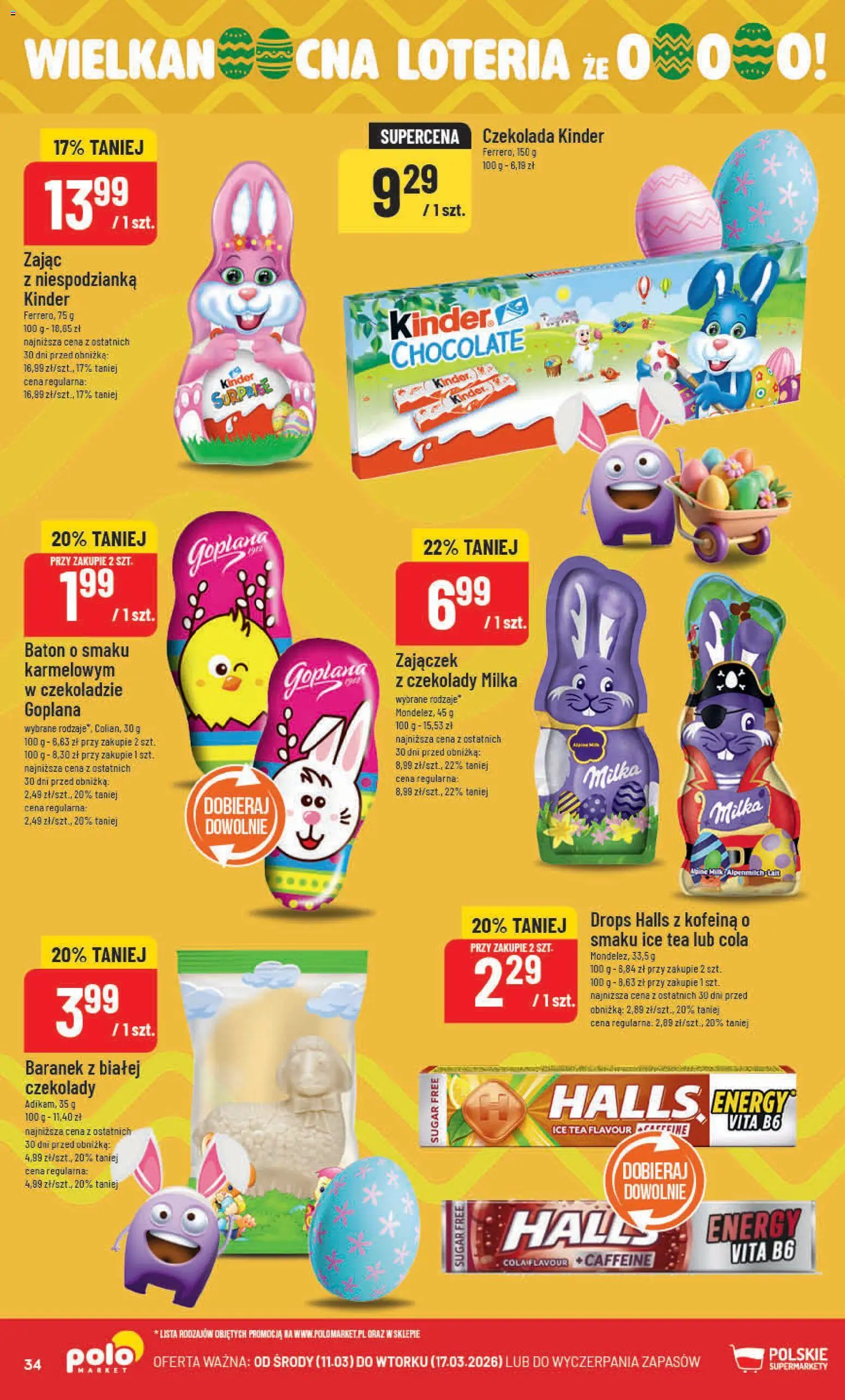 POLOmarket gazetka od 11.03.2026 | Strona: 34 | Produkty: Czekolady, Ice Tea, Czekolady milka, Baton