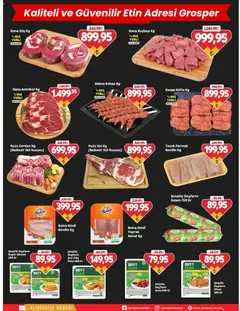 22.04.2026 tarihinden itibaren geçerli olan Grosper kataloğu önizlemesi | Sayfa: 2 | Ürünler: Süt, Salam, Sosis, Dana kuşbaşı