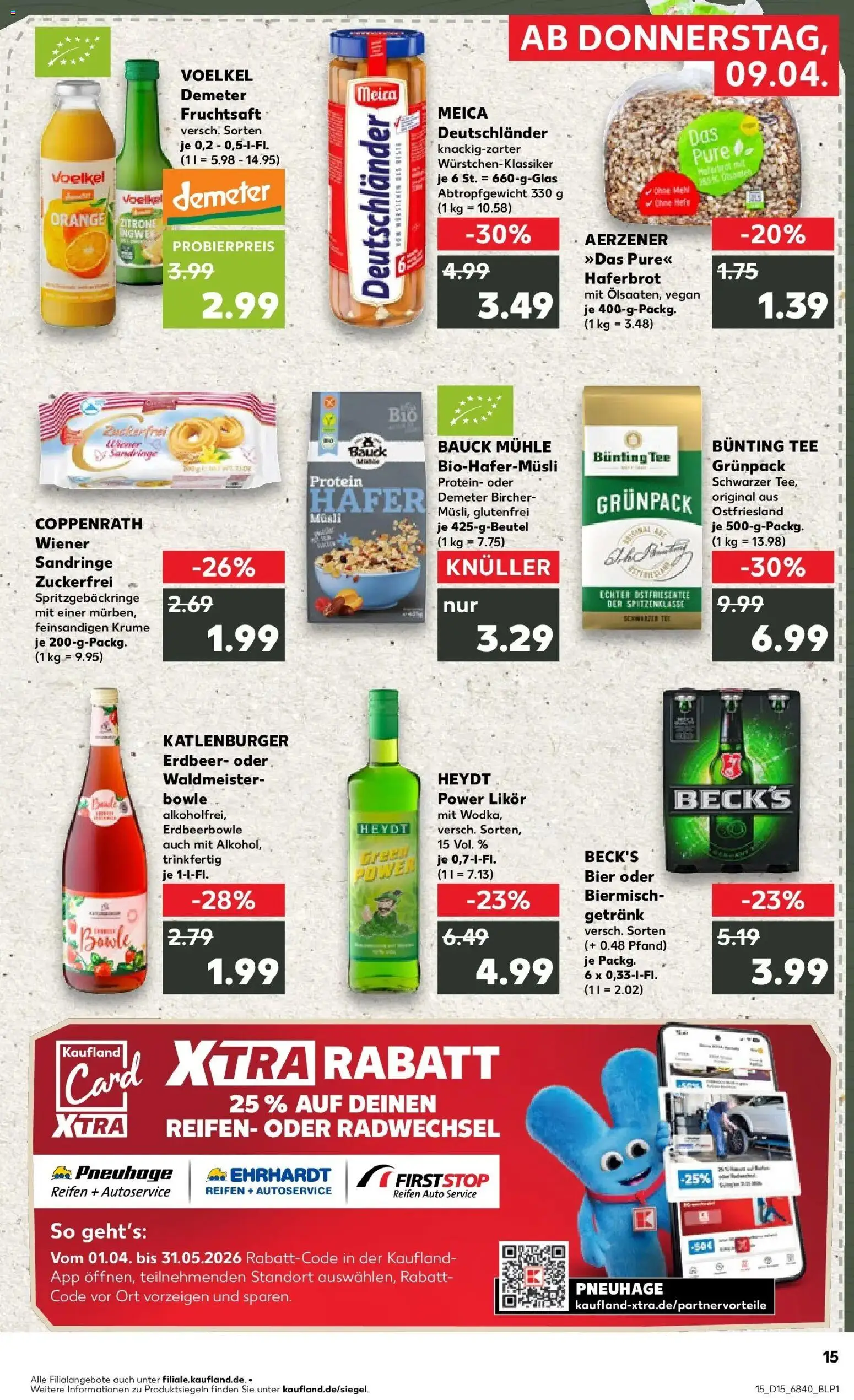 Kaufland Prospekt Leer (Ostfriesland)	 – gültig ab 08.04.2026 | Seite: 15 | Produkte: Mühle, Likör, Fruchtsaft, Wodka