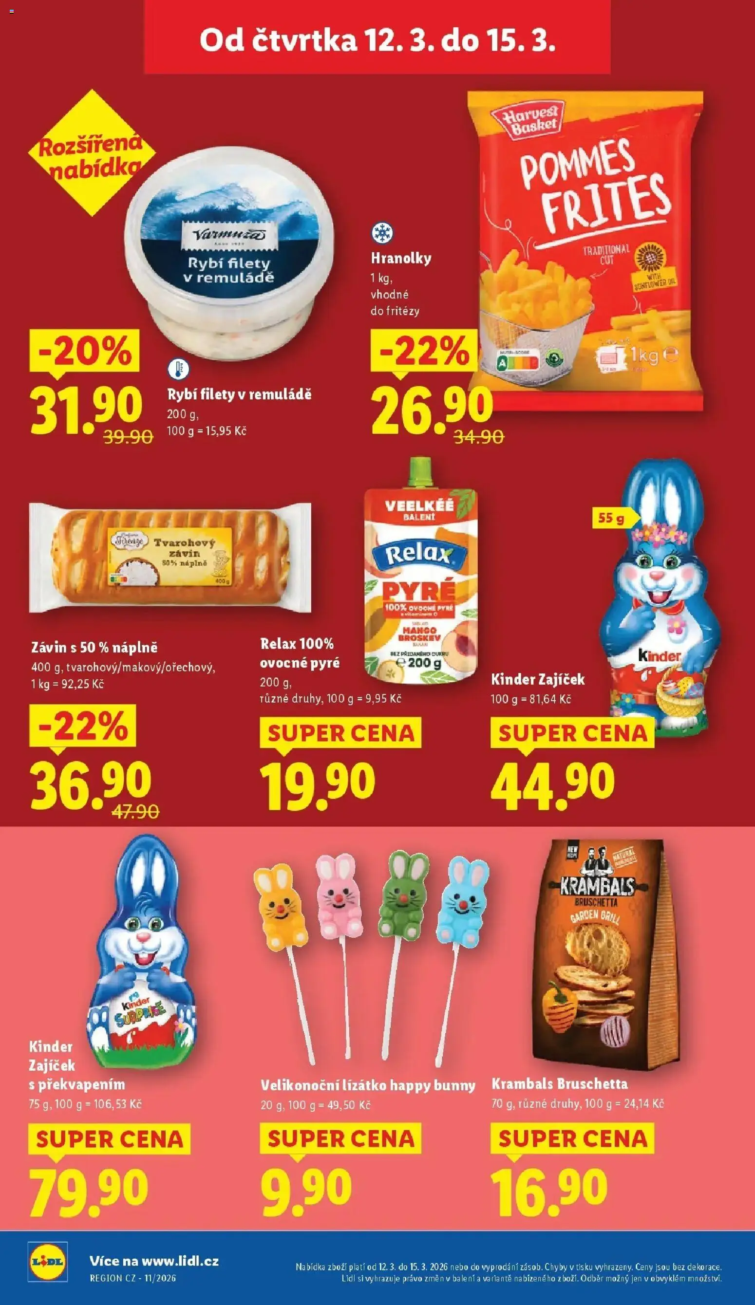Lidl aktuální leták od 12.03.2026 | Strana: 30 | Produkty: Mango, Hranolky, Bruschetta, Kinder