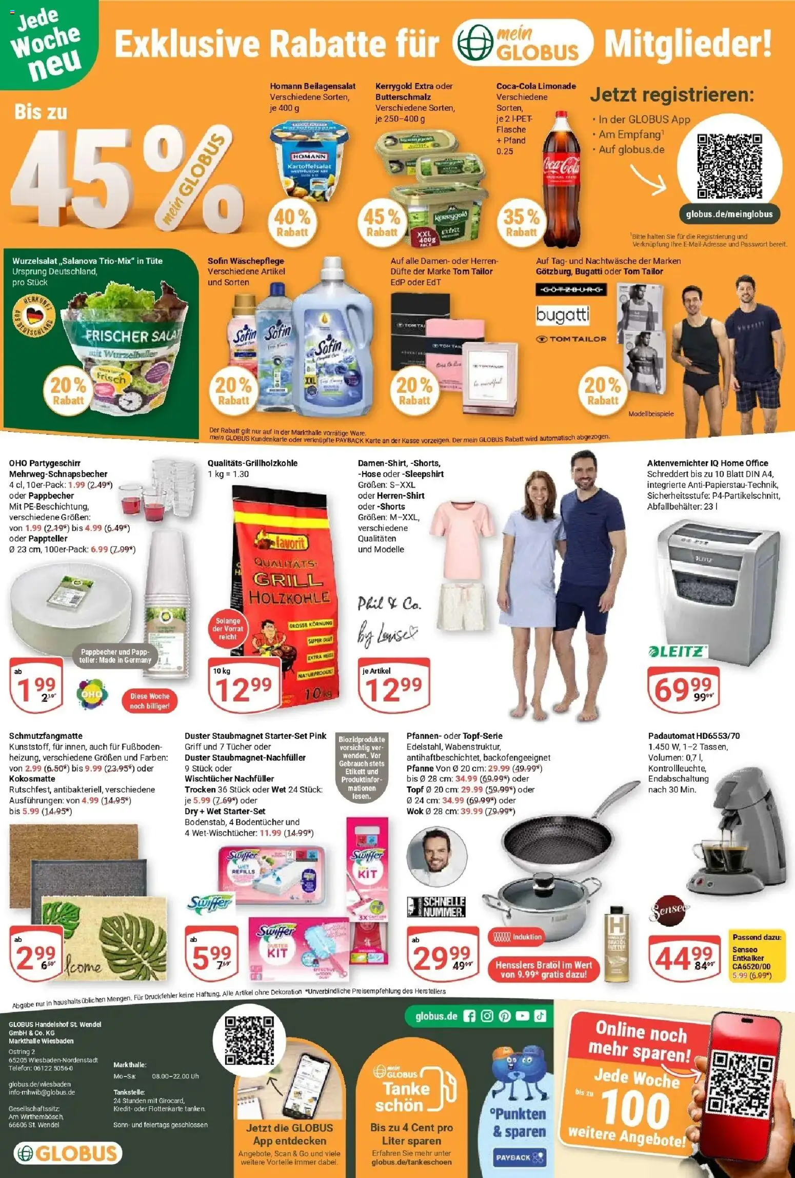 Globus Prospekt Wiesbaden-Nordenstadt	 – gültig ab 27.04.2026 | Seite: 26 | Produkte: Butterschmalz, Schmutzfangmatte, Hose, Wok