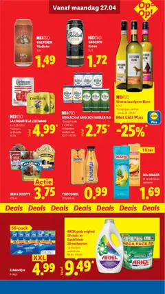 GROLSCH of GROLSCH RADLER 0.0, *Grolsch 0,0% 6 x 330 ml. Actieprijzen variëren van €2.75 - €5.09. - Voorbeeld van een folder van Lidl, geldig van 27.04.2026 | Pagina: 18 | Producten: La, Tissues, Fruit, Mango