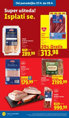 PIKOK Dimljena slanina, Cca 1 kg - pregled Lidl kataloga - važi od 23.04.2026 | Strana: 96 | Proizvode: Šunka, Slanina, Kobasica