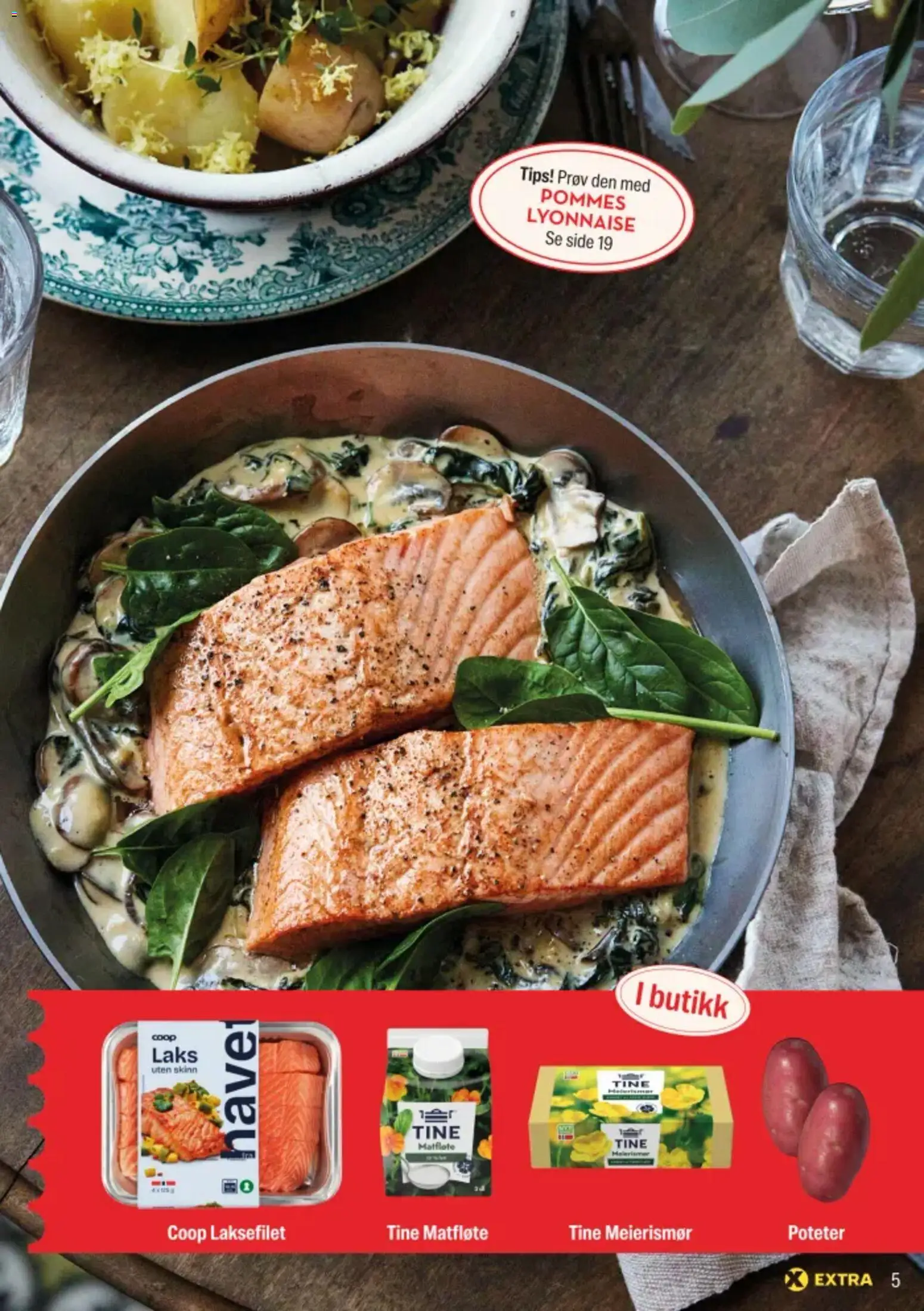 {H1} | Side: 5 | Produkter: Lasagneplader, Poteter, Matfløte, Combină frigorifică