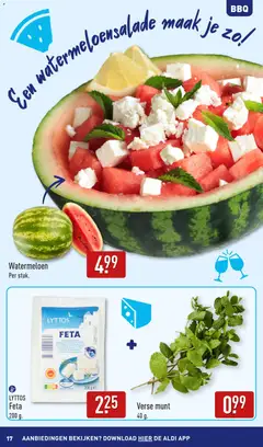 Aldi folder - Buiten eten - Voorbeeld van een folder van Aldi, geldig van 27.04.2026 | Pagina: 17 | Producten: Kaas, Munt, Feta kaas, Watermeloen