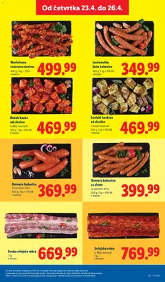 Marinirana rolovana slanina, 400 g - pregled Lidl kataloga - važi od 23.04.2026 | Strana: 21 | Proizvode: Svinjska rebra, Slanina, Kobasica