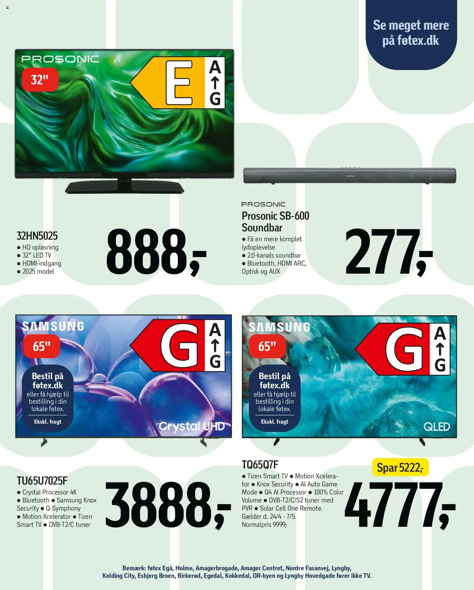 Føtex tilbudsavis – gyldig fra 01.05.2026 | Side: 59 | Produkter: Processor, Soundbar, Smart TV, TV