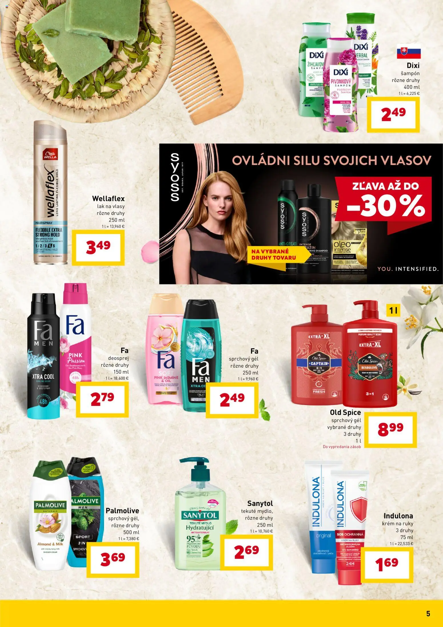 Nové Billa akcie – leták je platný od 29.04.2026 | Strana: 5 | Produkty: Šampón, Lak na vlasy, Krém, Indulona