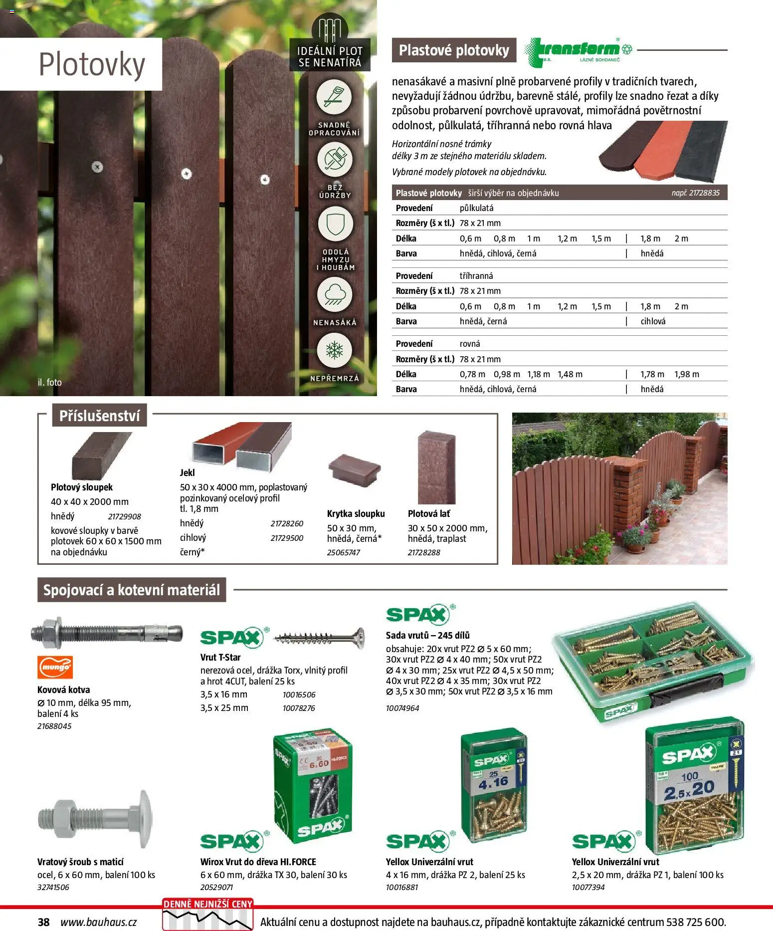 Bauhaus katalog Ploty a zahradní domky od 11.03.2026 | Strana: 38 | Produkty: Kotva, Modely