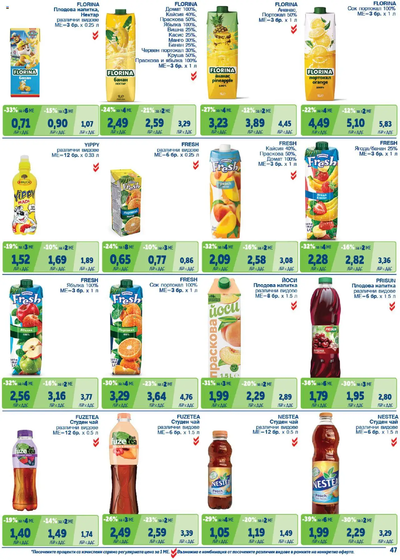 {H1} | Страница: 47 | Продукти: Манго, Праскова, Круша, Студен чай