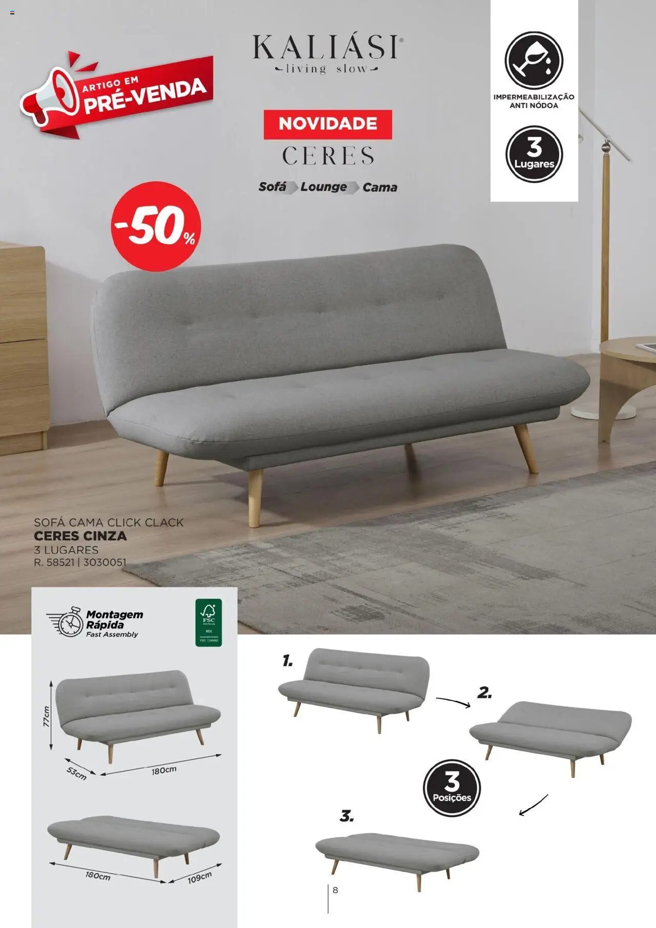 Espaço Casa - Catálogo Kaliási - Sofás Camas │ válido de 21.07.2025 | Página: 8 | Produtos: Cama, Sofá