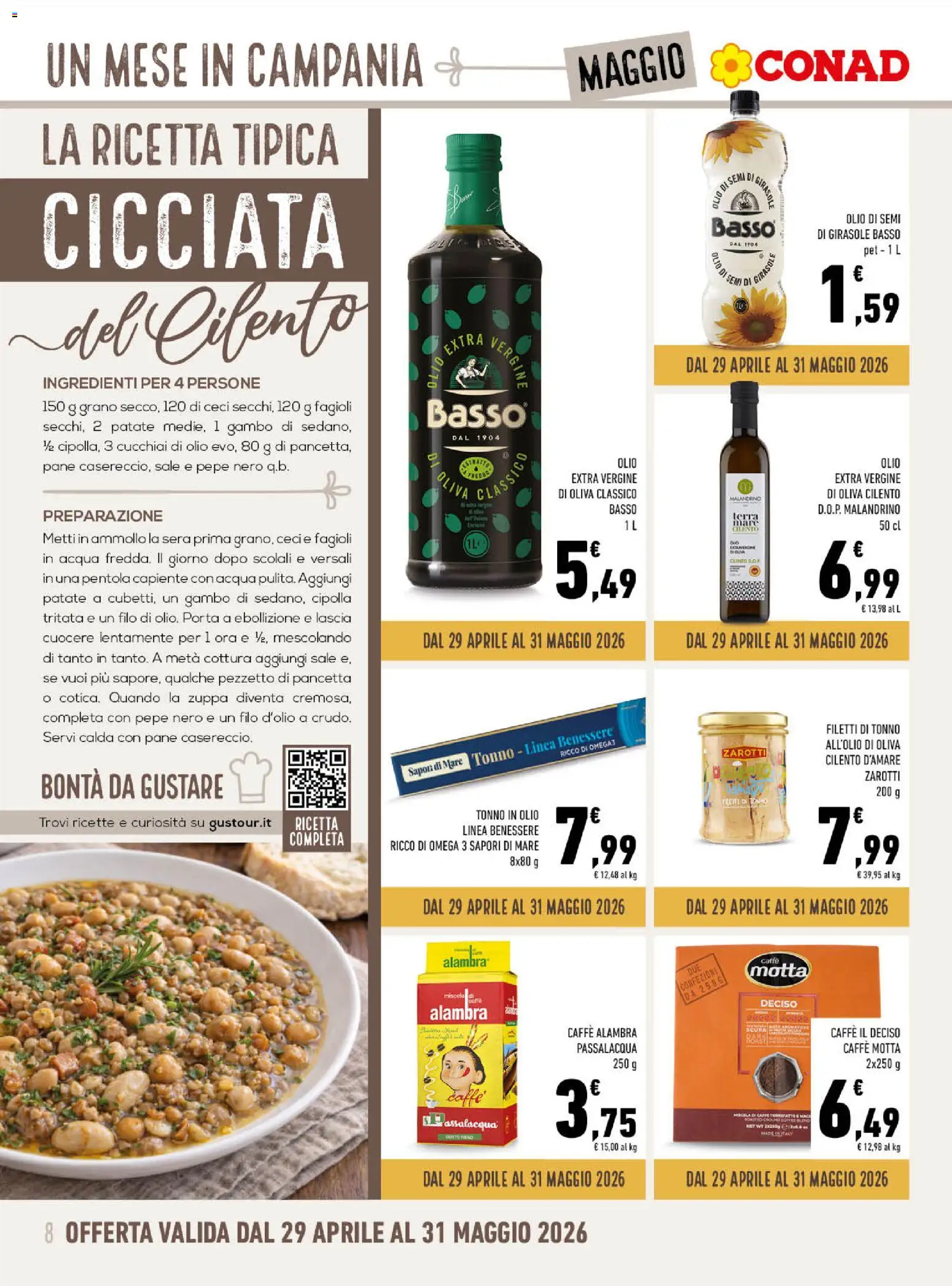Volantino Conad del 29.04.2026 | Pagina: 8 | Prodotti: Ceci, Fagioli, Sale, Olio extra vergine