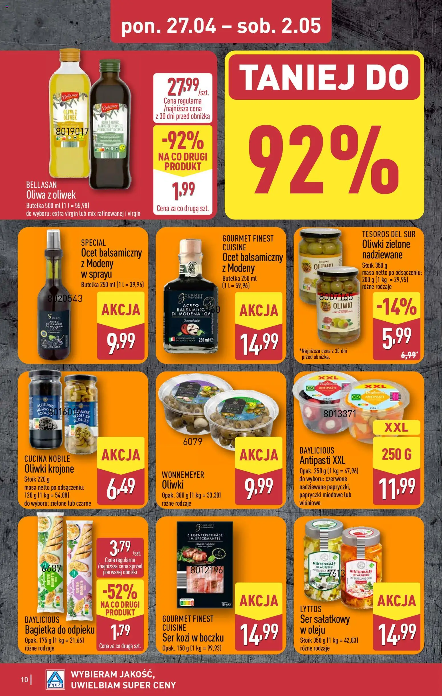 Aldi Polsko leták od 27.04.2026 | Strana: 10 | Produkty: Gourmet, Finest, Ocet, Balsamico