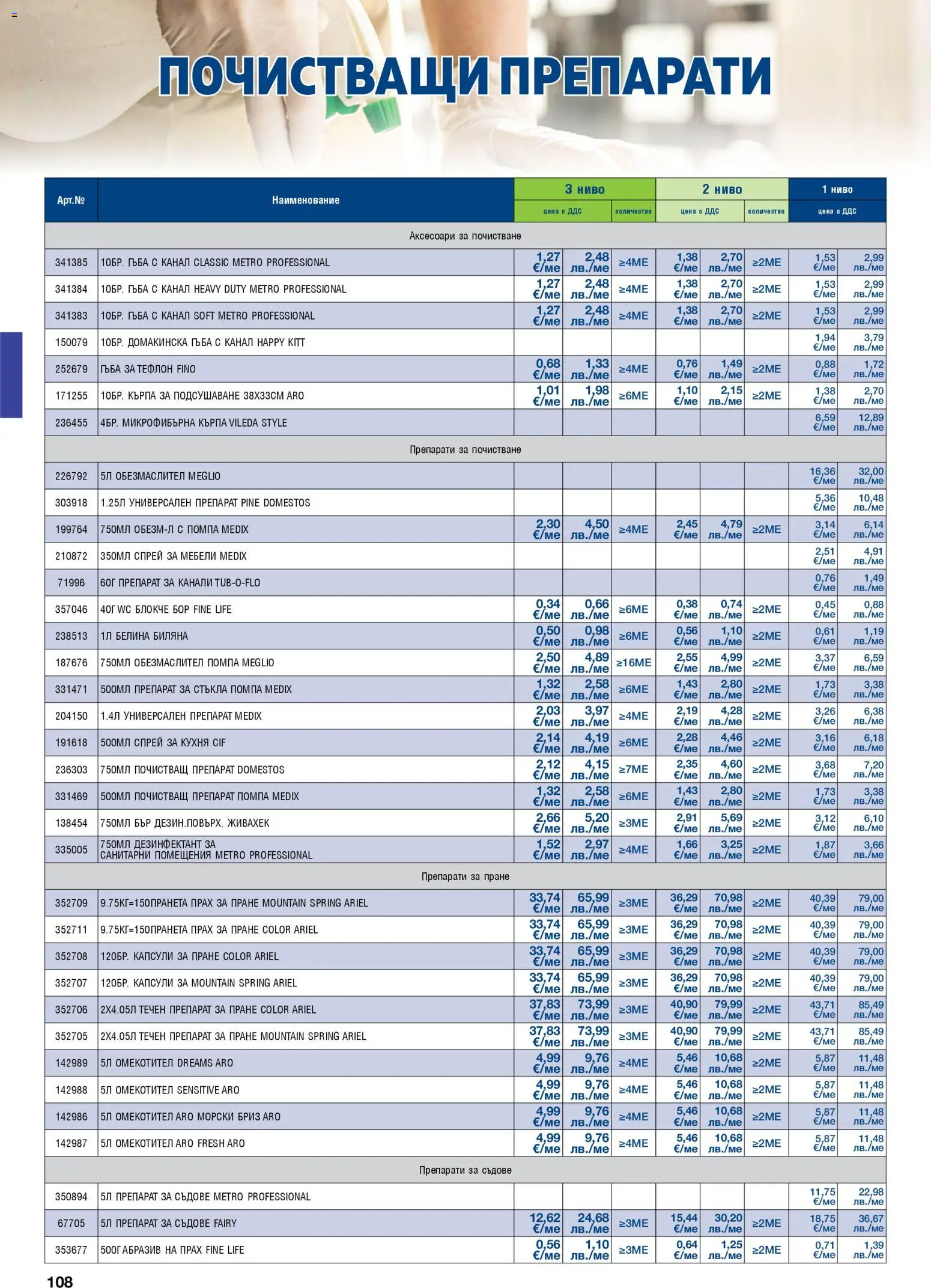 {H1} | Страница: 108 | Продукти: Гъба, Обезмаслител, Кърпа, Микрофибърна кърпа