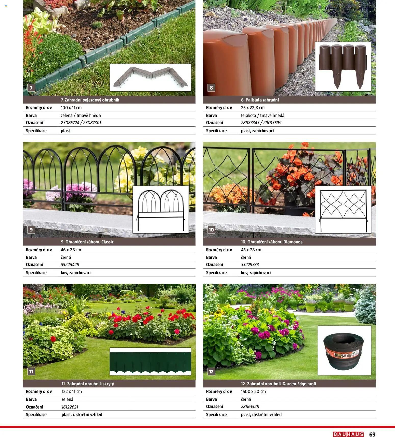 Bauhaus katalog Ploty a zahradní domky od 11.03.2026 | Strana: 69 | Produkty: Ohraničení záhonů