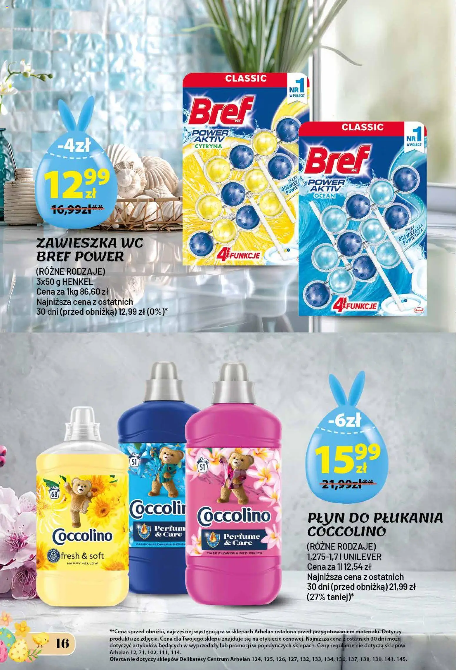 Arhelan gazetka - Wielkanoc od 13.03.2026 | Strona: 16 | Produkty: Cytryna, Coccolino, Delikatesy