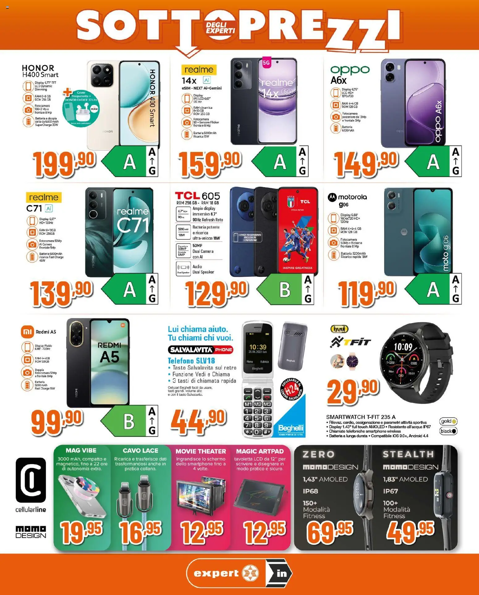 Volantino Ipercoop del 12.03.2026 | Pagina: 6 | Prodotti: Telefono, Cavo, Smartwatch, Batteria