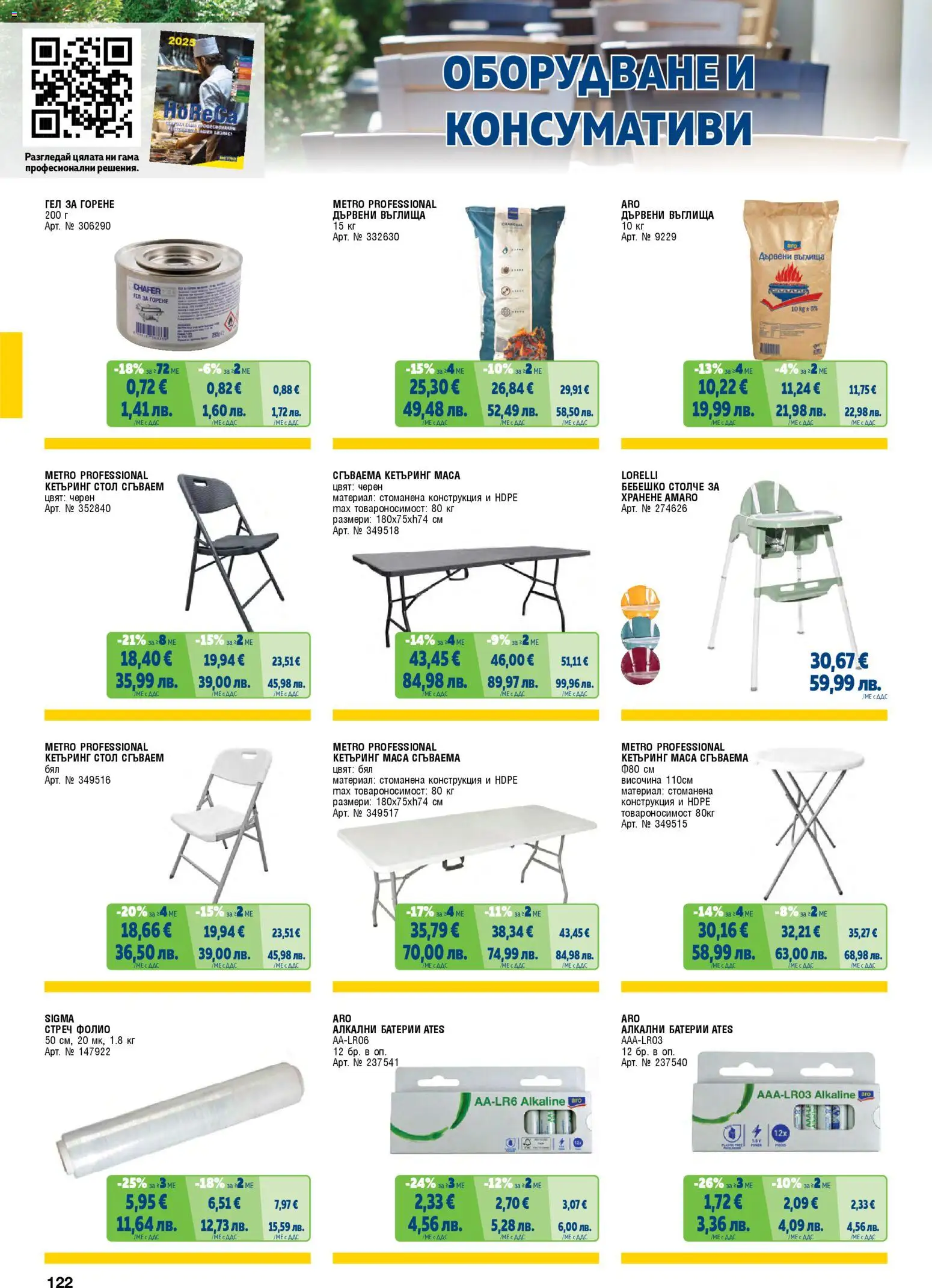 {H1} | Страница: 122 | Продукти: Въглища, Фолио, Стол, Батерии