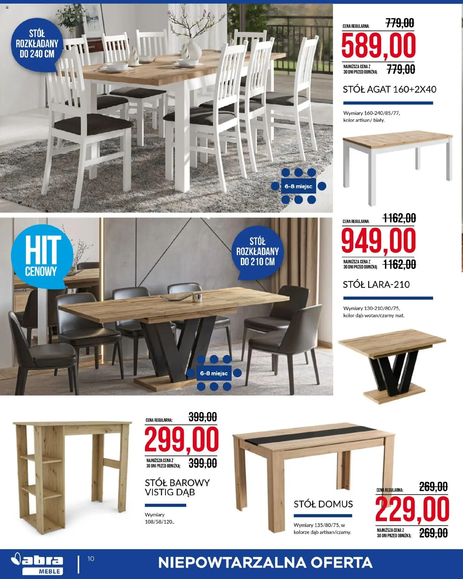 Abra meble gazetka od 04.03.2026 | Strona: 10 | Produkty: Stół