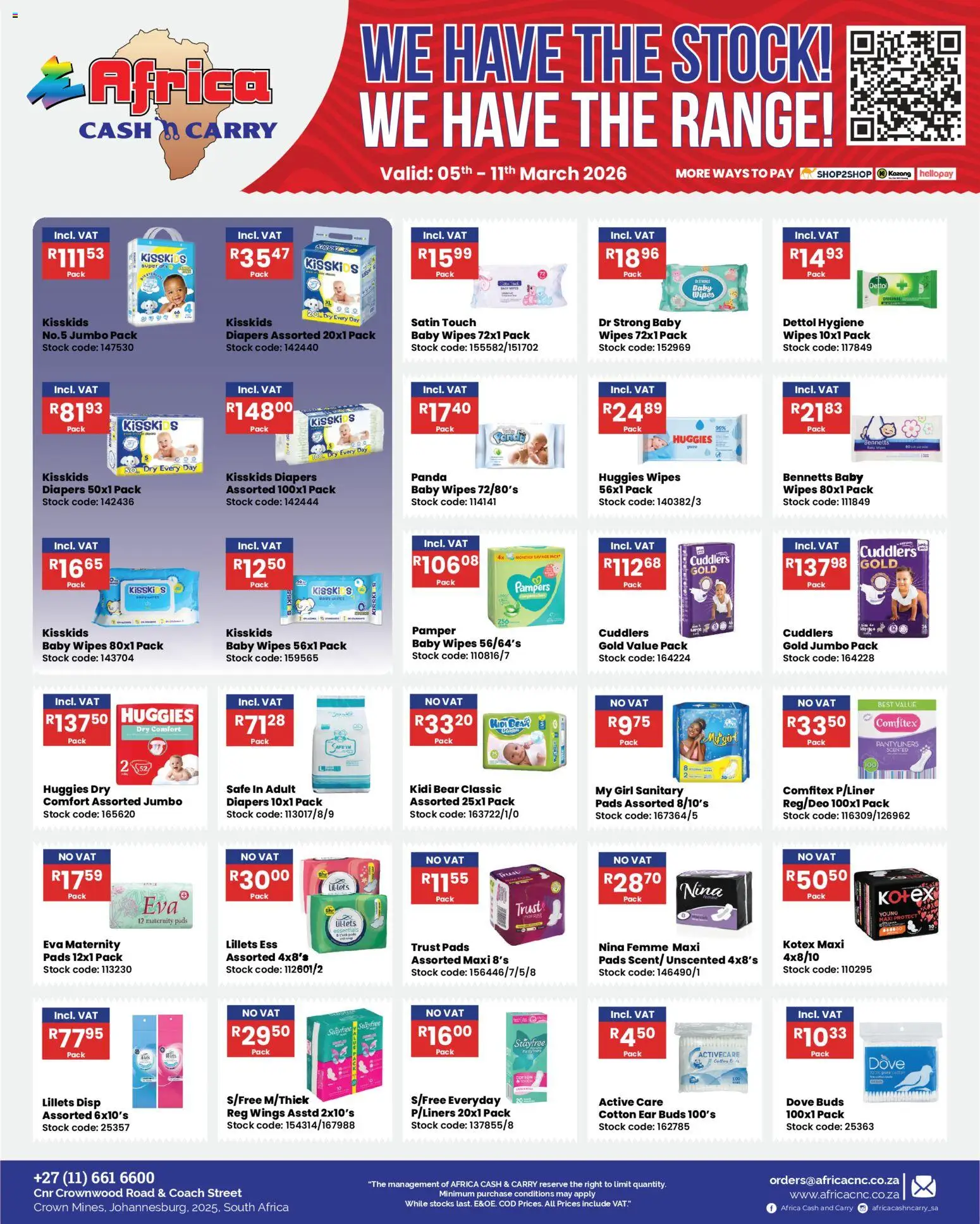 New Africa Cash & Carry catalogue – valid from 05.03.2026 | Page: 10 | Products: Pads, Stock