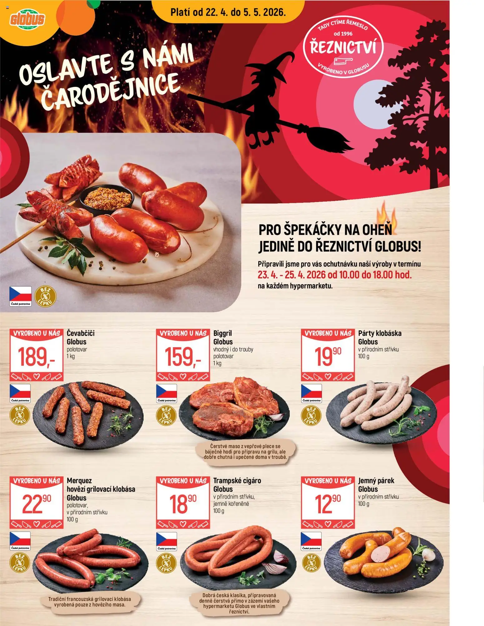 Globus leták - Havířov od 22.04.2026 | Strana: 1 | Produkty: Hovězí, Globus, Klobása, Maso