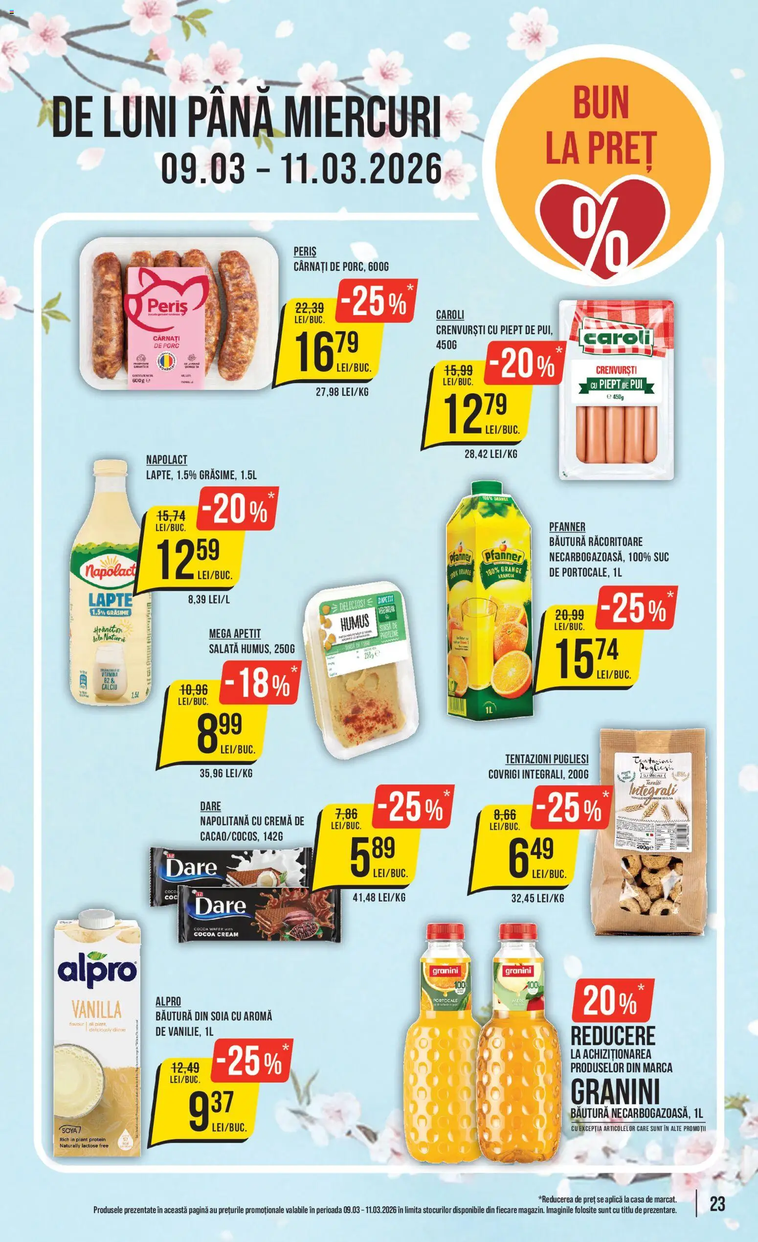 Noul catalog Mega Image – valabil de la 05.03.2026 | Pagină: 23 | Produse: Hacıyatmaz Kedi Oyuncağı, Crenvurști, Salată, Cârnați