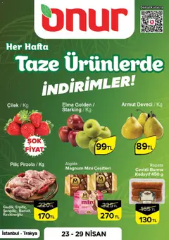 23.04.2026 tarihinden itibaren geçerli olan Onur Market kataloğu önizlemesi