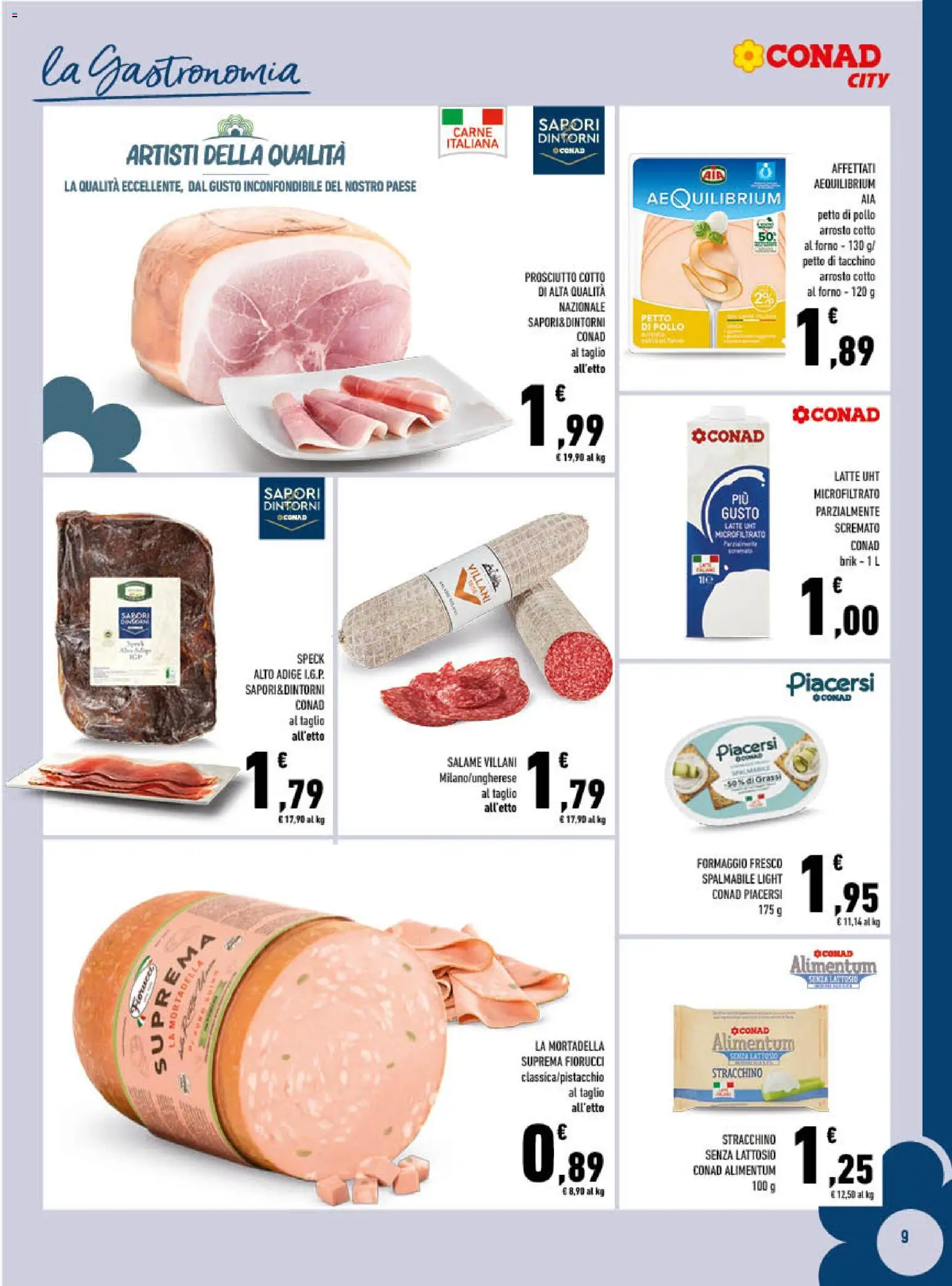 Volantino Conad del 11.03.2026 | Pagina: 9 | Prodotti: Latte, Formaggio, Prosciutto, Stracchino